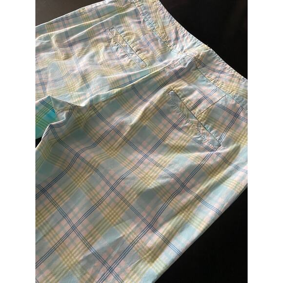 TALBOTS 'Signature' Blue/Green/White Plaid Crop Pants sz 2P - Picture 6 of 12